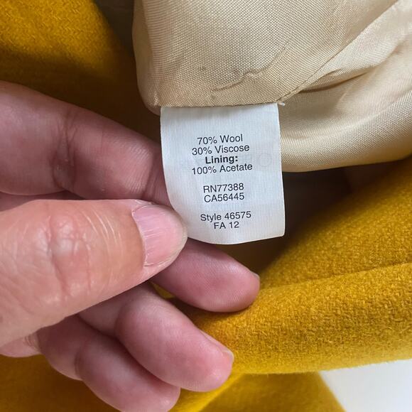 J. Crew Women's The Pencil Skirt Mustard Wool Blend Size 00 - Picture 8 of 10